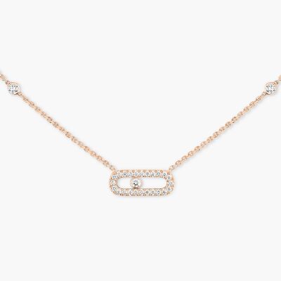 Collier Messika Move Uno pavé en or rose et diamants