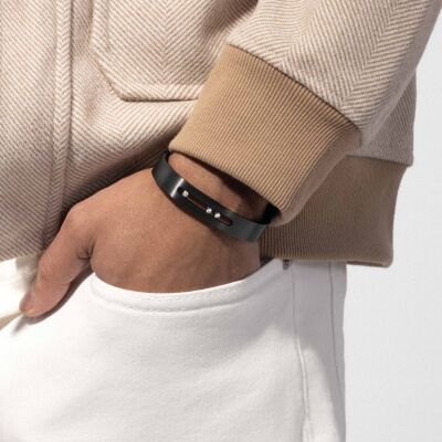 Bracelet Messika Move Titanium en titane graphite et diamants