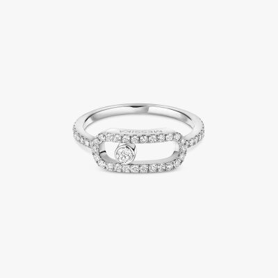 Bague Messika Move Uno GM pavée en or blanc pavée de diamants