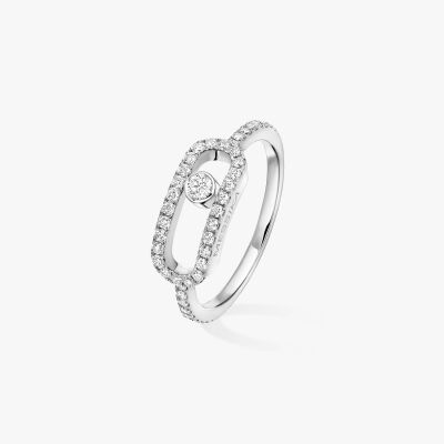Bague Messika Move Uno GM pavée en or blanc pavée de diamants