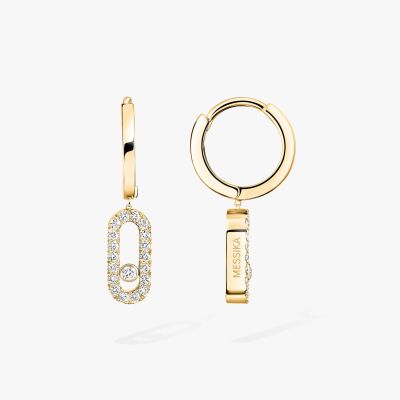 Boucles d'oreilles créoles Messika Move Uno en or jaune et diamants