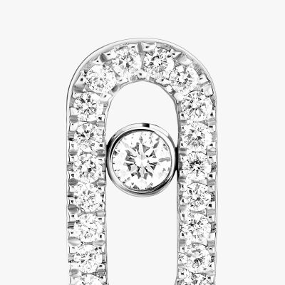Boucles d'oreilles Messika Move Uno pavées en or blanc et diamants