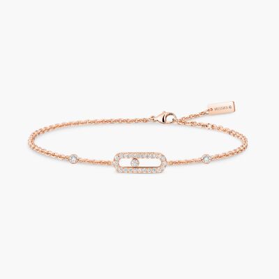 Bracelet Messika Move Uno pavé en or rose et diamants