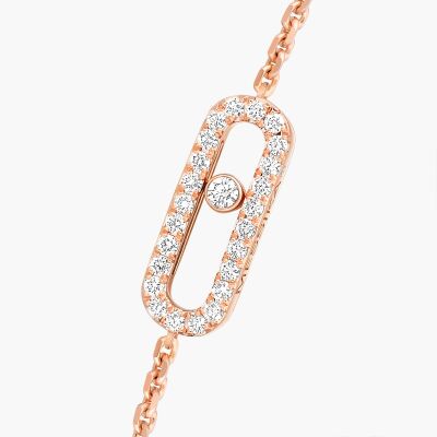 Bracelet Messika Move Uno pavé en or rose et diamants