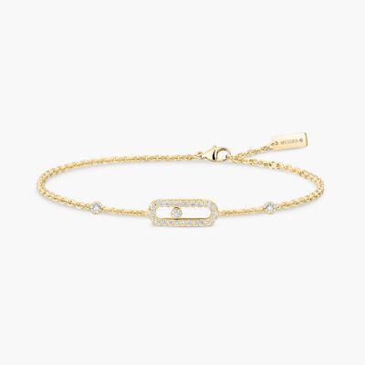 Bracelet Messika Move Uno pavé en or jaune et diamants