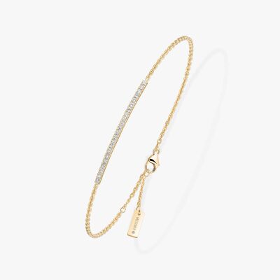 Bracelet barrette Messika Gatsby en or jaune et diamants