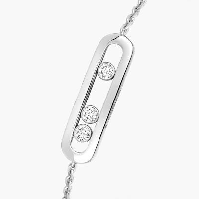 Bracelet Messika Baby Move en or blanc et diamants