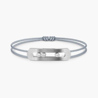 Bracelet cordon Messika Move Titanium en titane et diamants