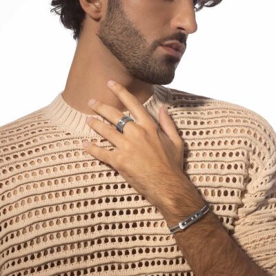 Bracelet cordon Messika Move Titanium en titane et diamants