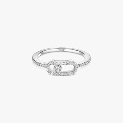 Bague Messika Move Uno pavée en or blanc et diamants