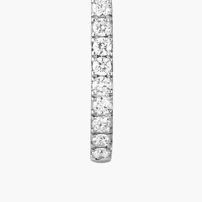 Boucles d'oreilles créoles Messika Gatsby XS en or blanc et diamants