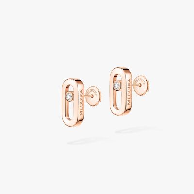 Boucles d'oreilles Messika Move Uno en or rose et diamants