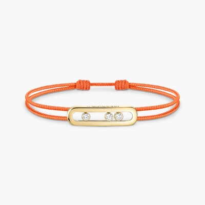 Bracelet cordon Messika Care(s) orange en or jaune et diamants