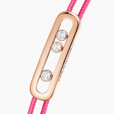 Bracelet cordon Messika Care(s) rose en or rose et diamants