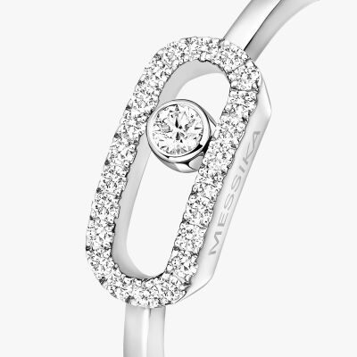 Bague Messika Move Uno semi pavée en or blanc et diamants