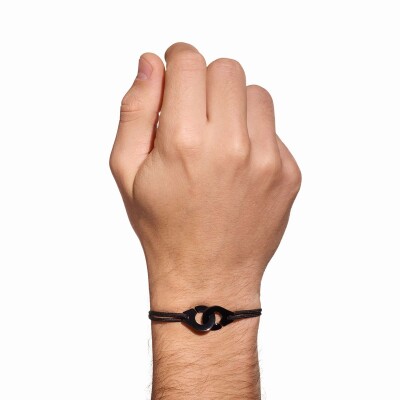 Bracelet sur cordon Menottes dinh van R15 en titane noir