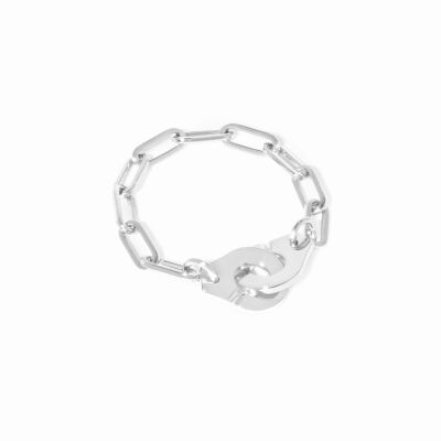 Bague chaîne Menottes dinh van en or blanc
