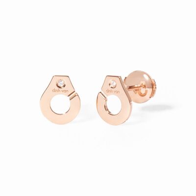 Boucles d'oreilles Menottes dinh van R7.5 en or rose et diamants