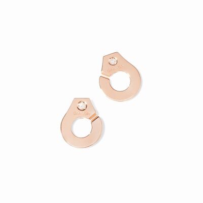 Boucles d'oreilles Menottes dinh van R7.5 en or rose et diamants