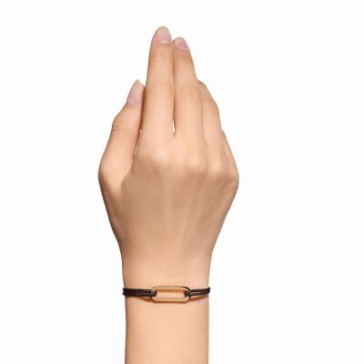 Bracelet sur cordon dinh van Maillon L en or jaune