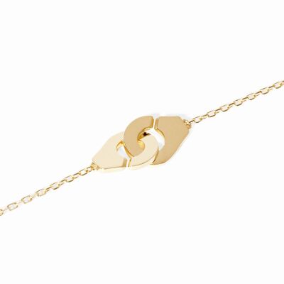 Bracelet Menottes dinh van chaîne forçat R8 en or jaune