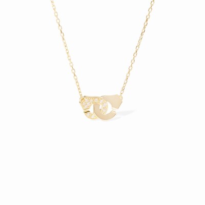 Collier Menottes dinh van R8 en or jaune et diamants