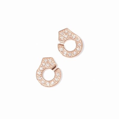 Boucles d'oreilles Menottes dinh van R 7.5 en or rose et diamants