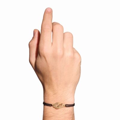 Bracelet sur cordon Menottes dinh van R12 en or jaune