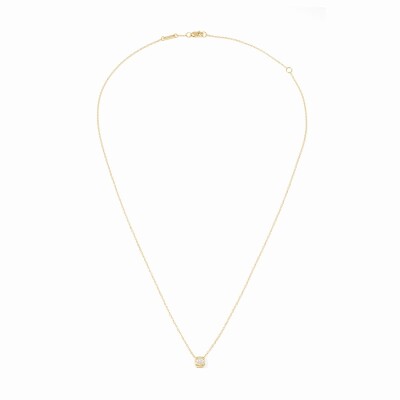 Collier dinh van Le Cube Diamant moyen modèle en or jaune et diamant