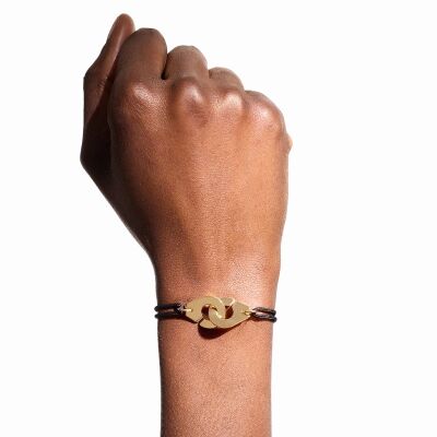 Bracelet sur cordon Menottes dinh van R15 en or jaune