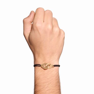 Bracelet sur cordon Menottes dinh van R15 en or jaune