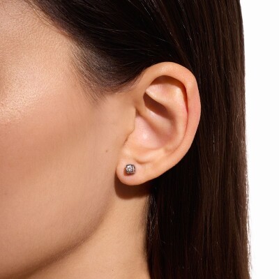 Boucles d'oreilles dinh van Le Cube Diamant moyen modèle en or blanc et diamants