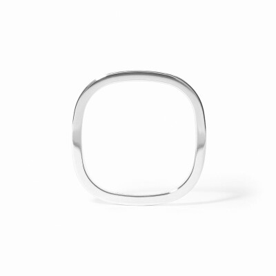 Alliance dinh van carrée 2mm en or blanc et diamants