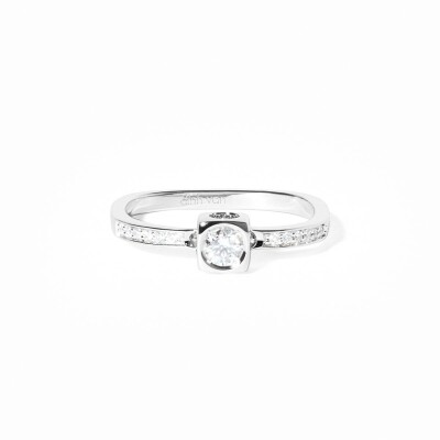 Bague dinh van Le Cube Diamant petit modèle en or blanc et diamants