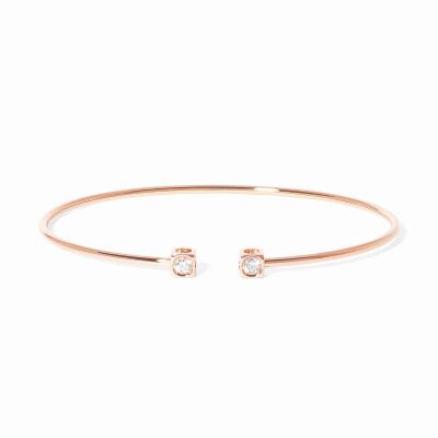Bracelet dinh van Le Cube Diamant petit modèle en or rose et diamants