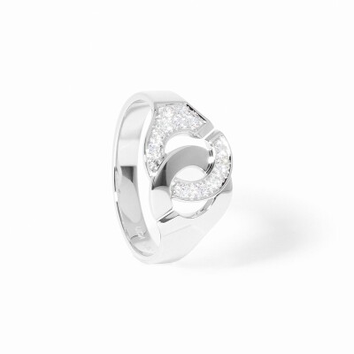 Bague Menottes dinh van en or blanc et diamants