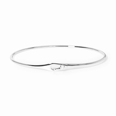 Bracelet jonc dinh van Serrure en or blanc et diamant