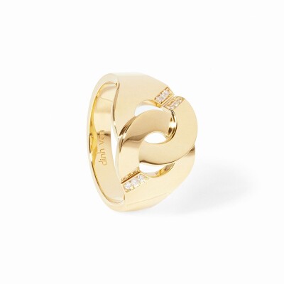 Bague Menottes dinh van R12 en or jaune et diamants