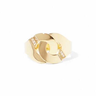 Bague Menottes dinh van R12 en or jaune et diamants