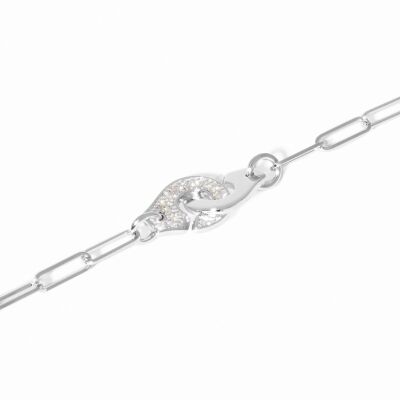 Bracelet Menottes dinh van en or blanc et diamants R10