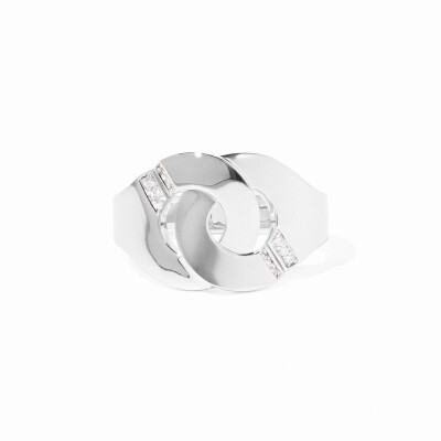 Bague Menottes dinh van R12 en or blanc et diamants