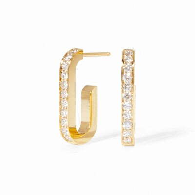 Boucles d'oreilles dinh van Maillon L en or jaune et diamants