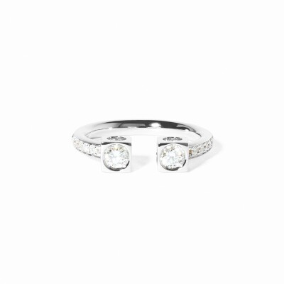 Bague dinh van Le Cube Diamant en or blanc et diamants grand modèle
