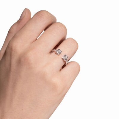 Bague dinh van Le Cube Diamant en or blanc et diamants grand modèle