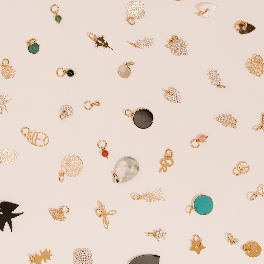 Pendentif Ginette NY LONELY DIAMONDS medium en or rose et diamant vue 2