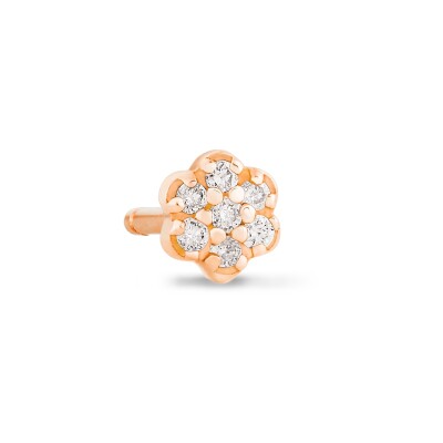 Boucles d'oreilles Ginette NY BE MINE Mini Lotus en or rose et diamants