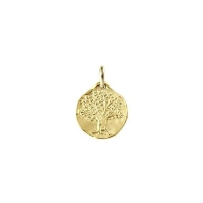 Médaille 18mm Mely Olivier stylisé en or jaune