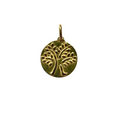 Médaille 18mm Mely Olivier stylisé en or jaune