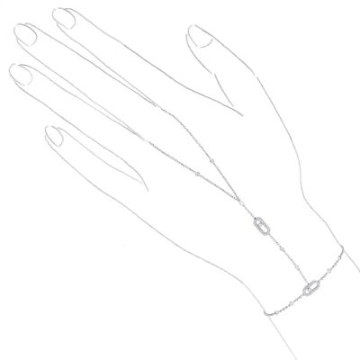 Bracelet de main Messika Move Uno en or blanc et diamants