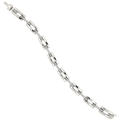 Bracelet Or Blanc et Diamants 18 centimètres